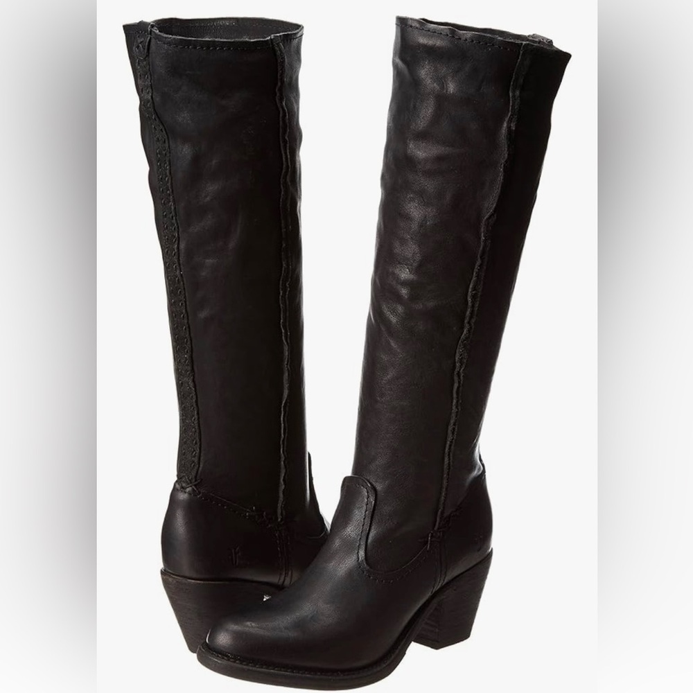FRYE Leslie Slouch Black Heeled Boots size 8,5